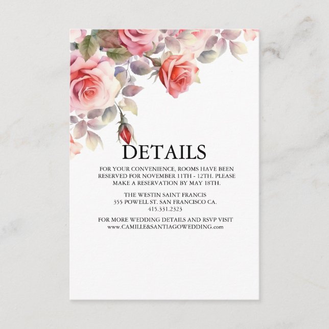 Convite de Casamento Floral Boho Blush (Frente)