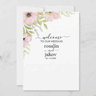 Convite de Casamento Floral Boho Blush