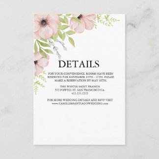 Convite de Casamento Floral Boho Blush