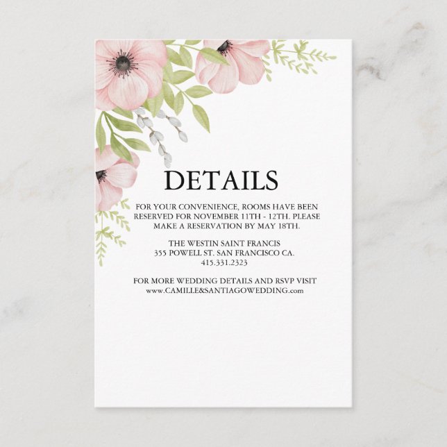 Convite de Casamento Floral Boho Blush (Frente)