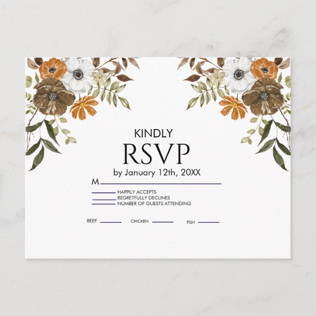 Convite de Casamento Floral Boho Blush (Frente)