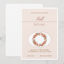 Convite de Casamento Floral Boho Blush Romance de