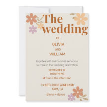 Convite de Casamento Floral Boho Elegante