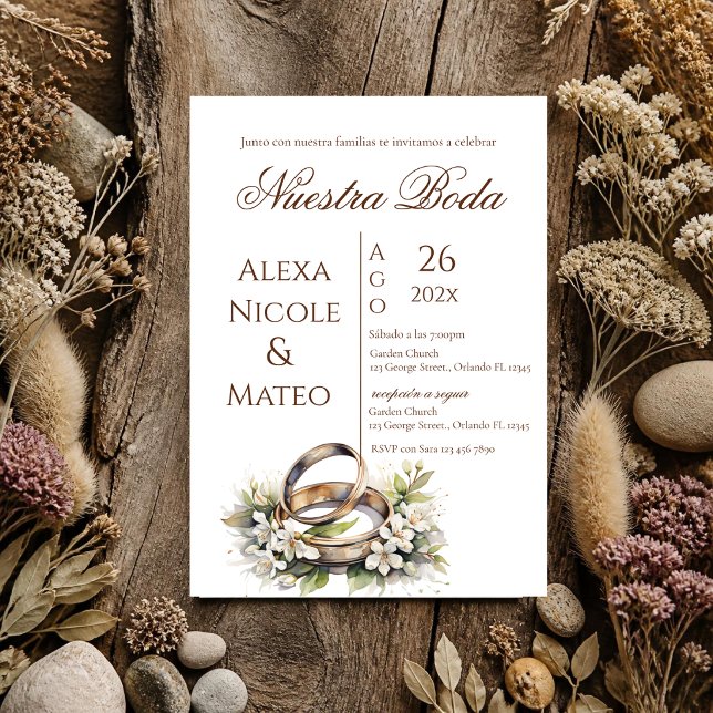 Convite de casamento Floral Boho Invitación (Criador carregado)