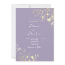 Convite de Casamento Floral Boho Lavanda