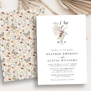 Convite de Casamento Floral Boho Wildflower