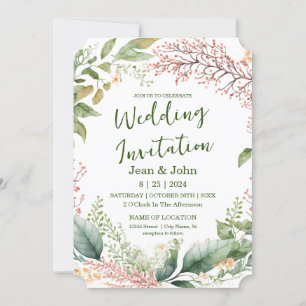 Convite De Casamento Floral Bonito