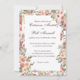 Convite de Casamento Floral Botânico Encantador