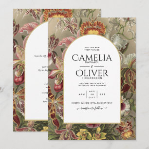 Convite de Casamento Floral Botânico Vintage Borgo