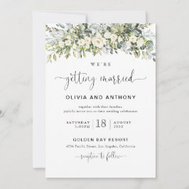 Convite de Casamento Floral Branco