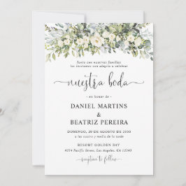 Convite de Casamento Floral Branco