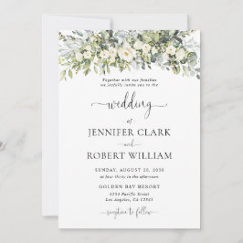 Convite de Casamento Floral Branco