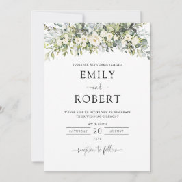 Convite de Casamento Floral Branco