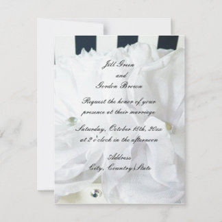 Convite de Casamento Floral Branco Romântico