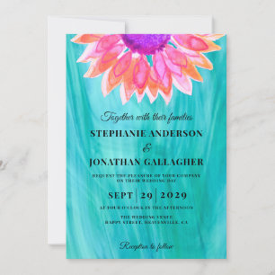 Convite De Casamento Floral Brilhante
