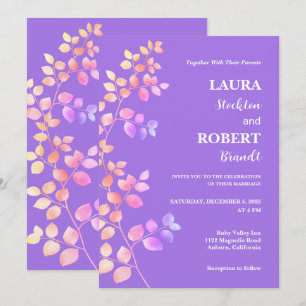 Convite de Casamento Floral Brilhante Moderno