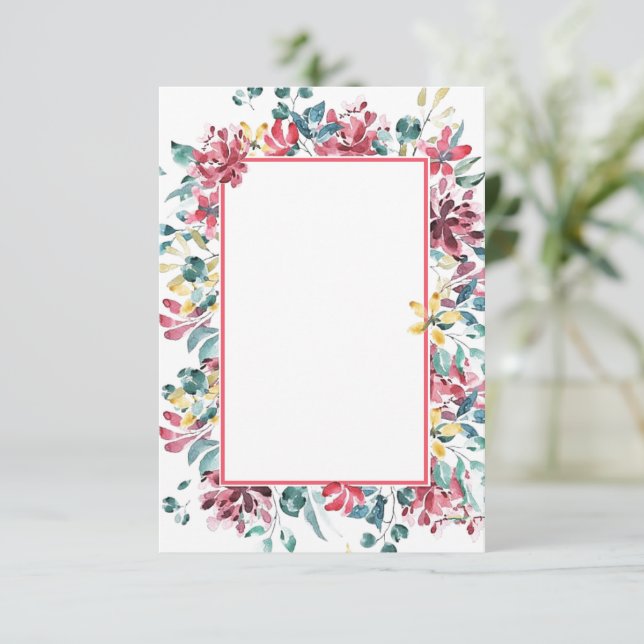 Convite de casamento floral brilhante orçamento em (Em pé/Frente)