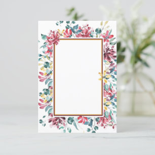Convite de casamento floral brilhante orçamento em