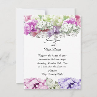 Convite de Casamento Floral Buquê Misto