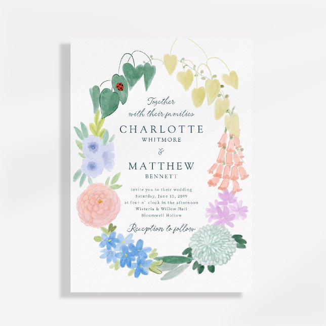 Convite de Casamento Floral Caprichoso Pintado à M (Criador carregado)
