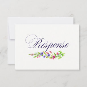 Convite de Casamento Floral Chic - Resposta/RSVP