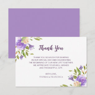 Convite de Casamento Floral com Aquarela Lilás