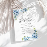 convite de casamento floral com cor azul clara<br><div class="desc">tema floral com tema azul-claro-claro-d'água,  cor azul poeirento e roteiro adorável,  a cor do tema verde-sábio pode ser alterada. O texto e as cores podem ser personalizados para corresponder ao tema do seu casamento.</div>
