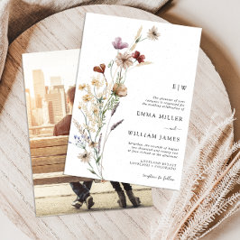 Convite de Casamento Floral com Foto