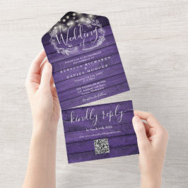 Convite de Casamento Floral com Luzes de Corda em