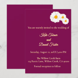 Convite de Casamento Floral Cranberry