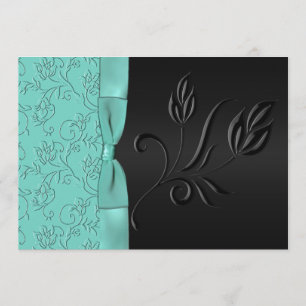 Convite de casamento floral da fita do FALSO do