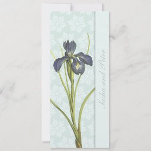Convite De Casamento Floral Da Iris Azul