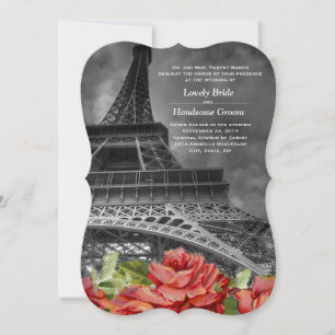 Convite De Casamento Floral Da Torre Eiffel