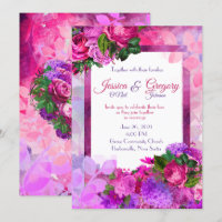 Convite De Casamento Floral De Ametyst Raspberry