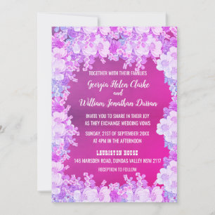 Convite De Casamento Floral De Anemone Púrpura Ro