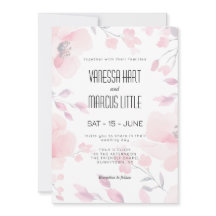 Convite De Casamento Floral De Anemone Rosa