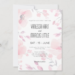 Convite De Casamento Floral De Anemone Rosa