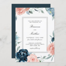 Convite De Casamento Floral De Aquarela Encantada