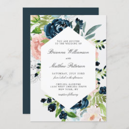 Convite De Casamento Floral De Aquarela Encantada