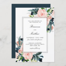 Convite De Casamento Floral De Aquarela Encantada