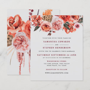 Convite De Casamento Floral De Aquarela Russa De O