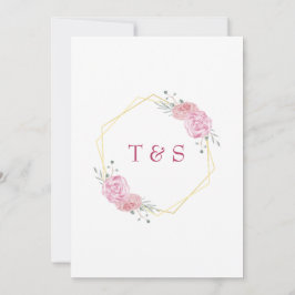 Convite de Casamento Floral de Cerejeira Rosa Eleg