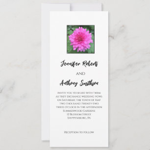 Convite de Casamento Floral de Crisântemo Rosa Vib