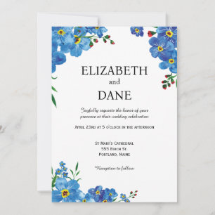 Convite de casamento floral de flor silvestre de c