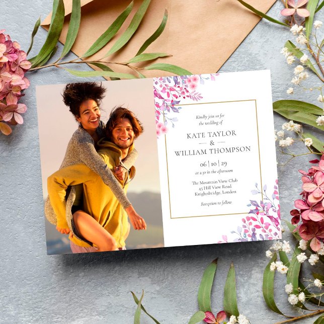 Convite de Casamento Floral de Flores Silvestres O (Criador carregado)