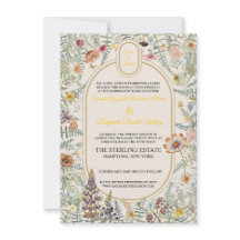 Convite de Casamento Floral de Flores Silvestres V
