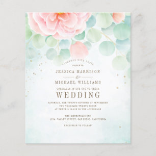 Convite De Casamento Floral De Folhagem De Avião D