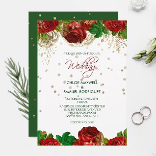 Convite de Casamento Floral de Fronteira do Rosa v