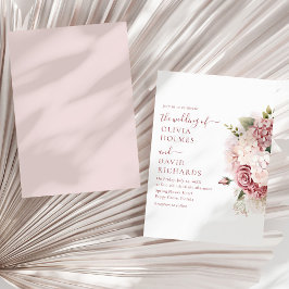 Convite de Casamento Floral de Hortênsia Rosa Empo