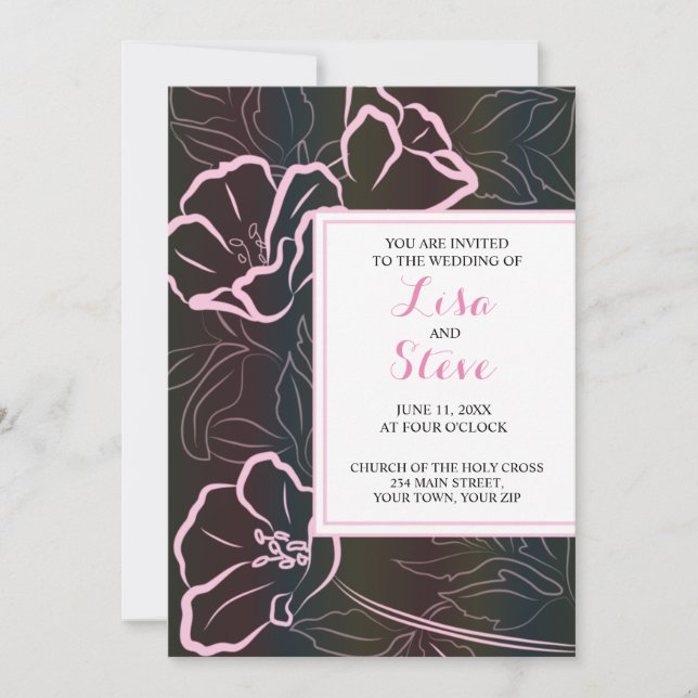 Convite de casamento floral de ilha tropical (Frente)